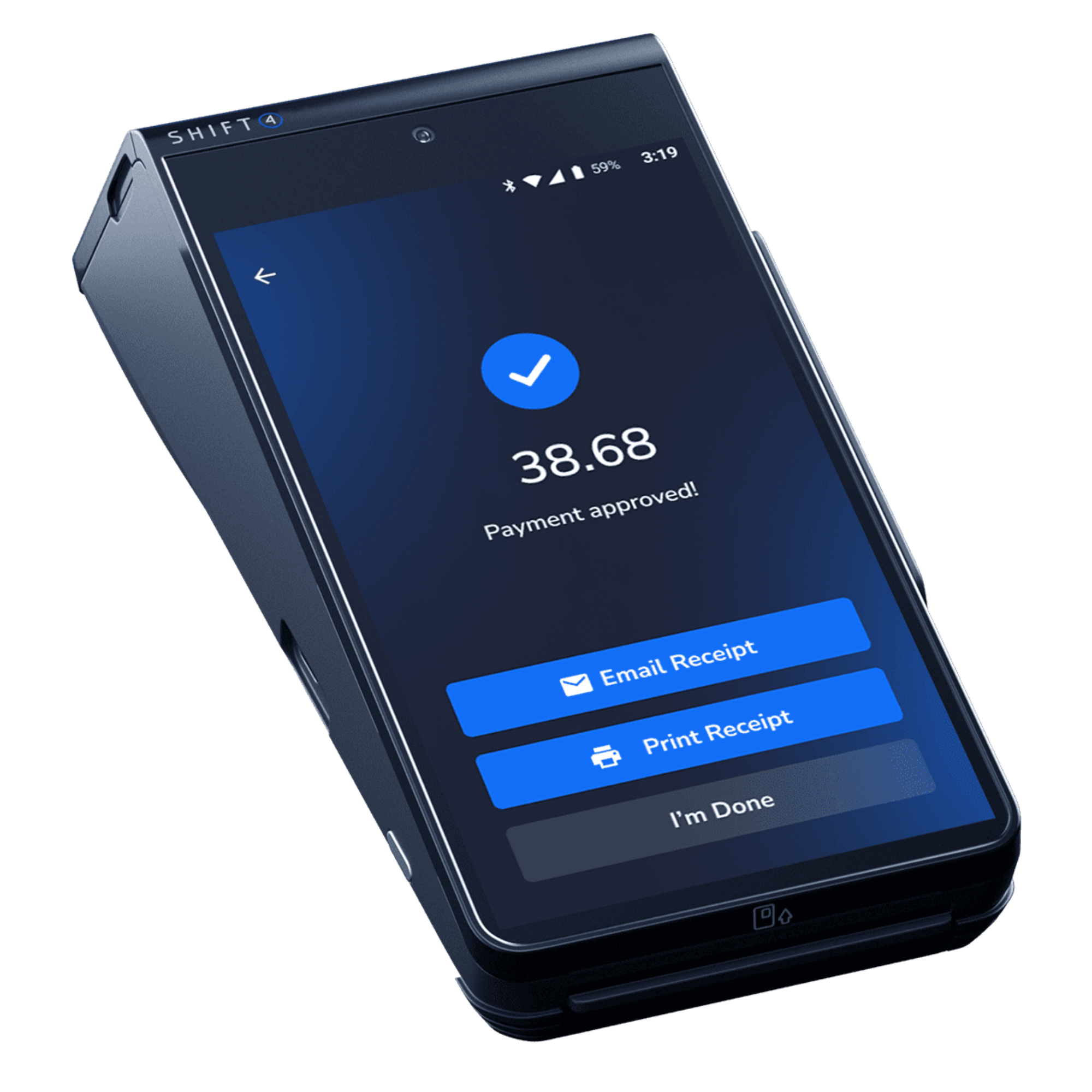 Shift4 One terminal — angled view
